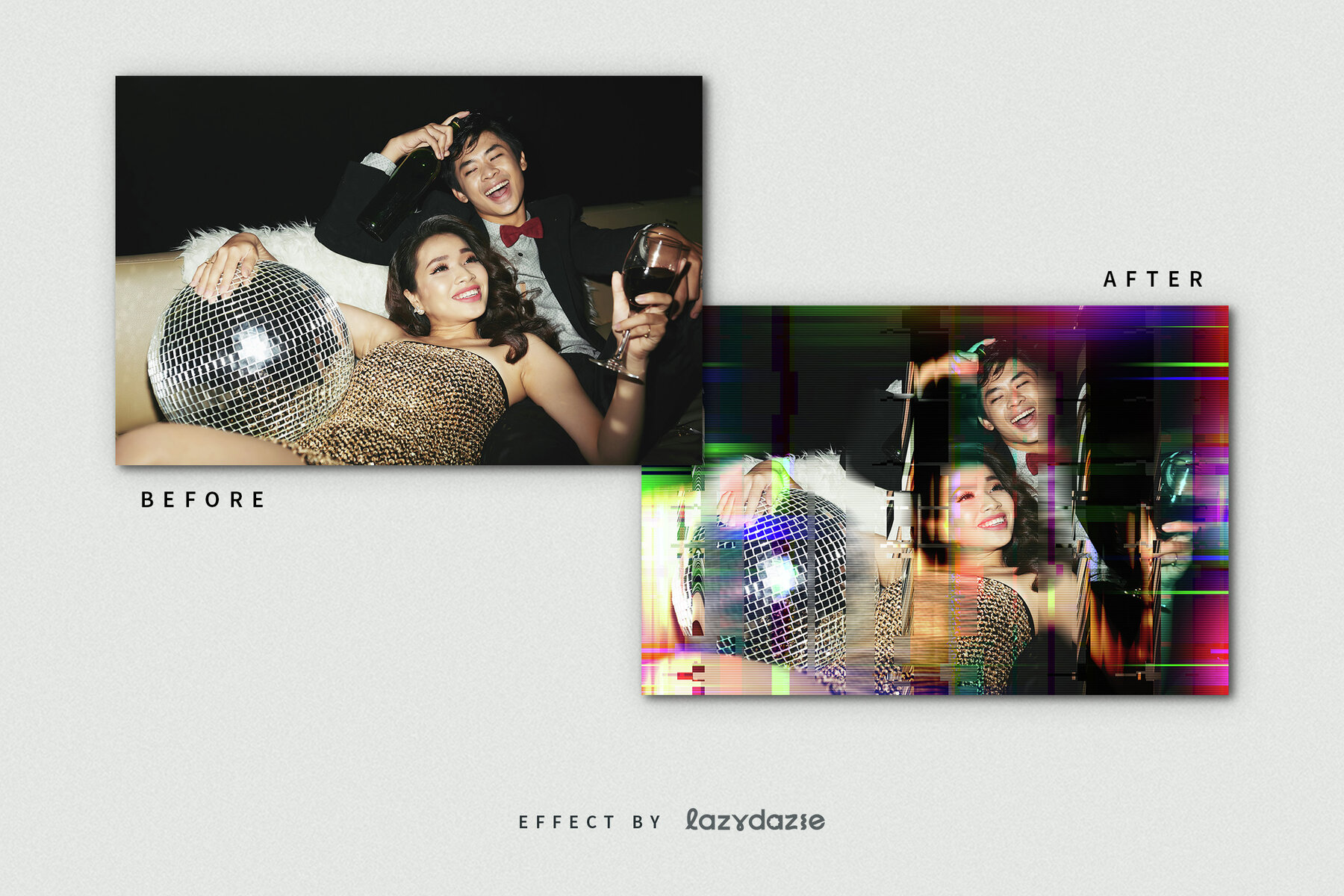 Glitch Distortion Image Effect Mockup 8