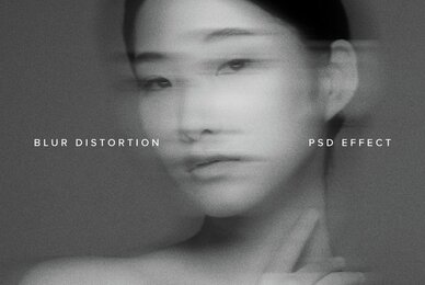 Blur Distortion Image Effect Mockup