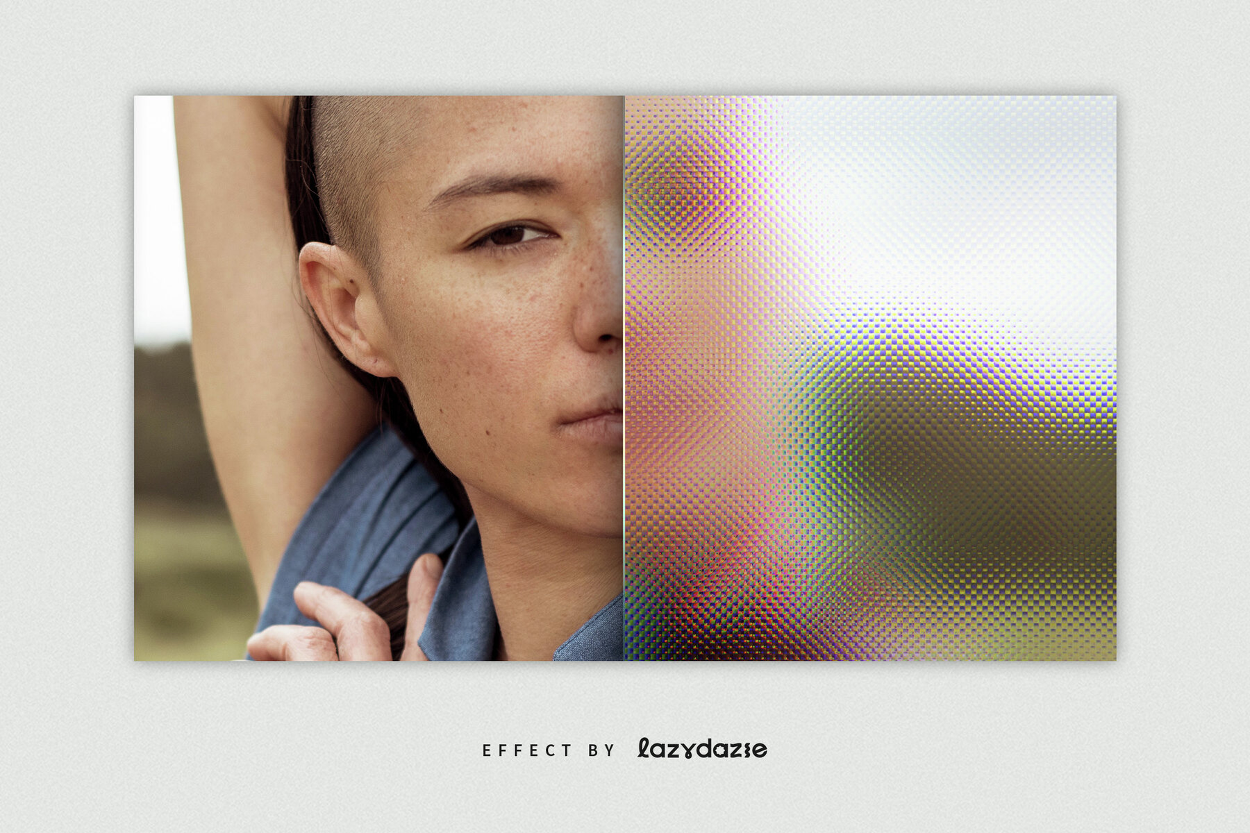 Glass Distortion Image Effect Mockup 4