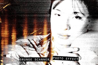 Grunge Scanner Image Effect Mockup