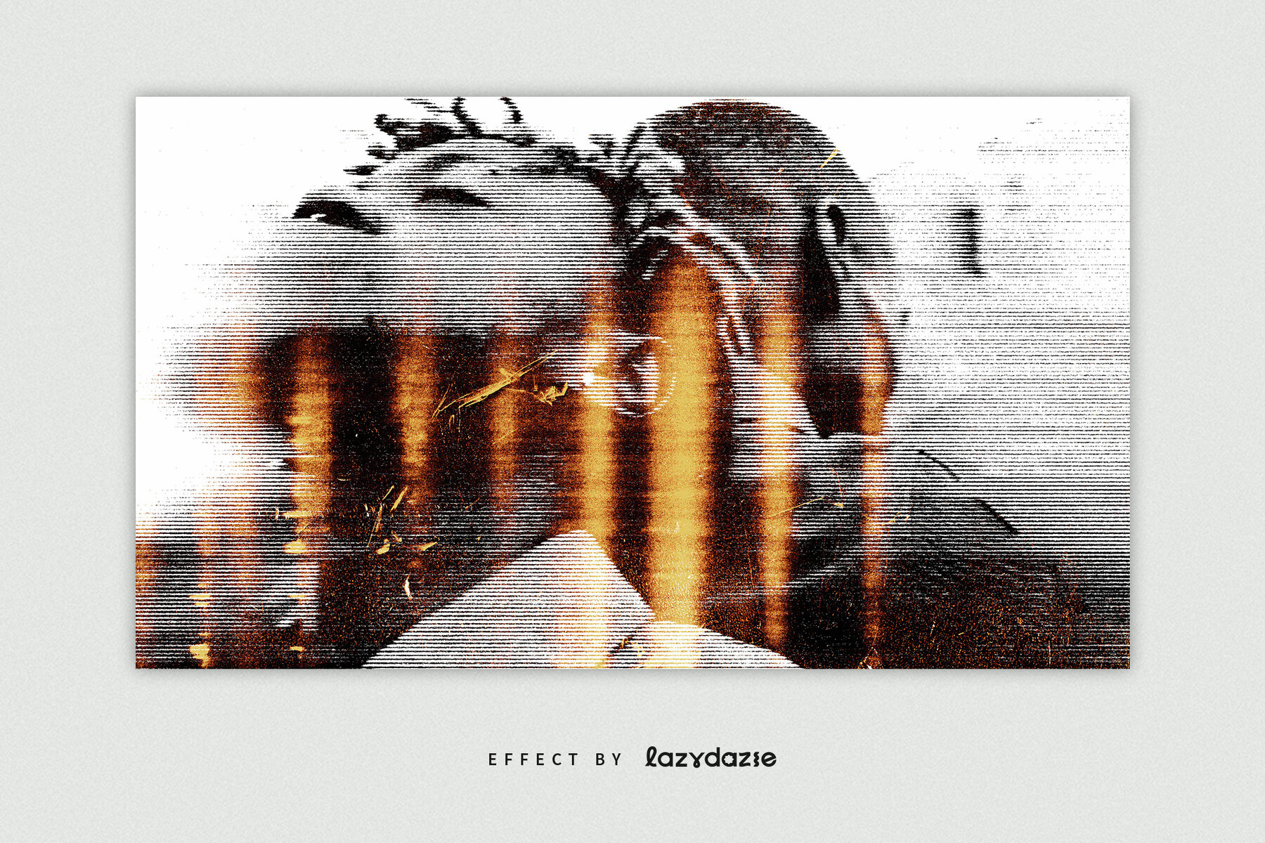 Grunge Scanner Image Effect Mockup 5