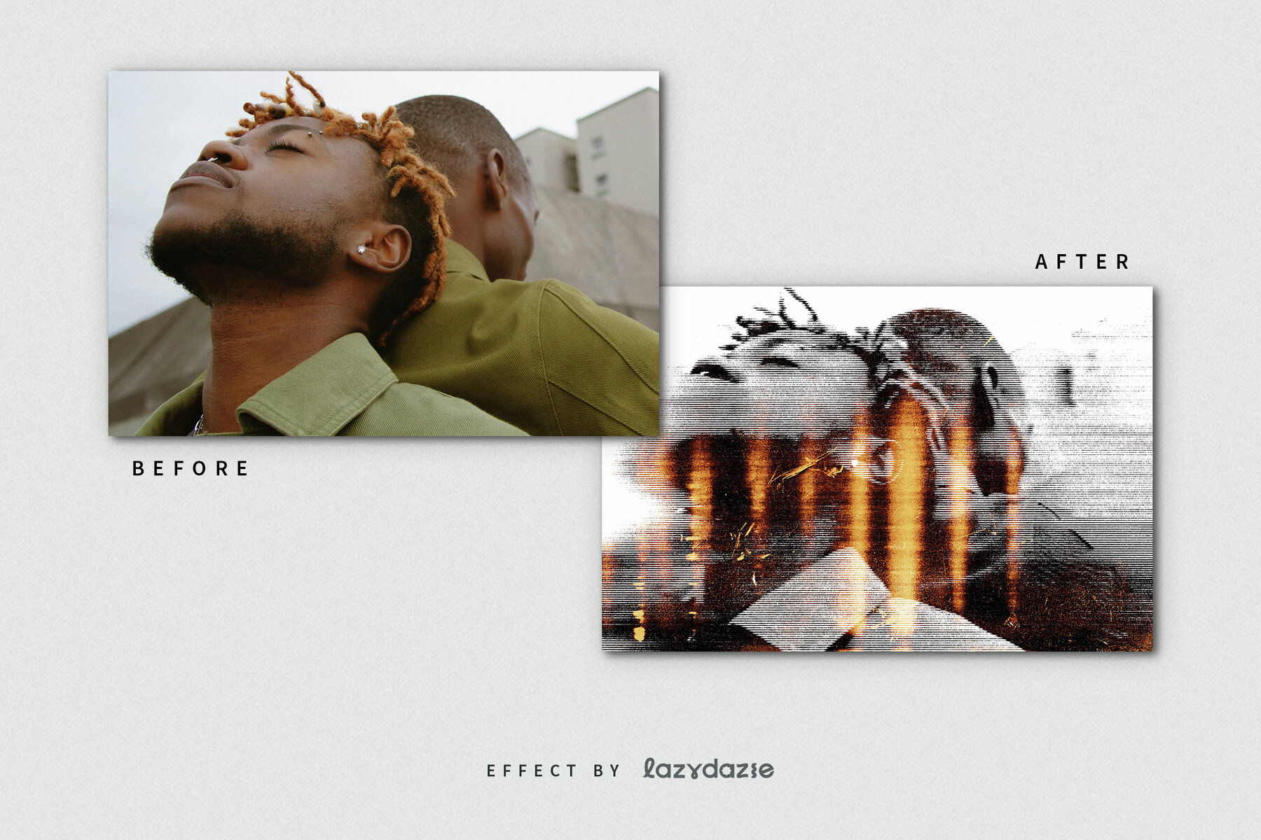 Grunge Scanner Image Effect Mockup 8