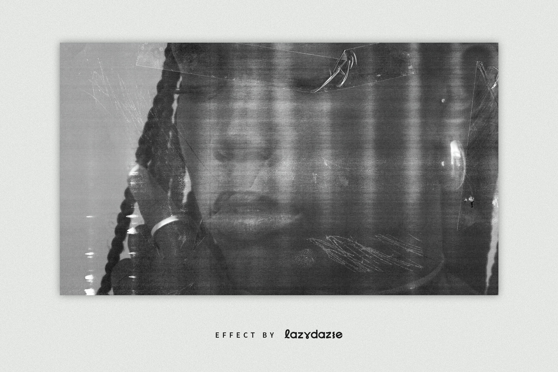 Grunge Paper Image Effect Mockup 3