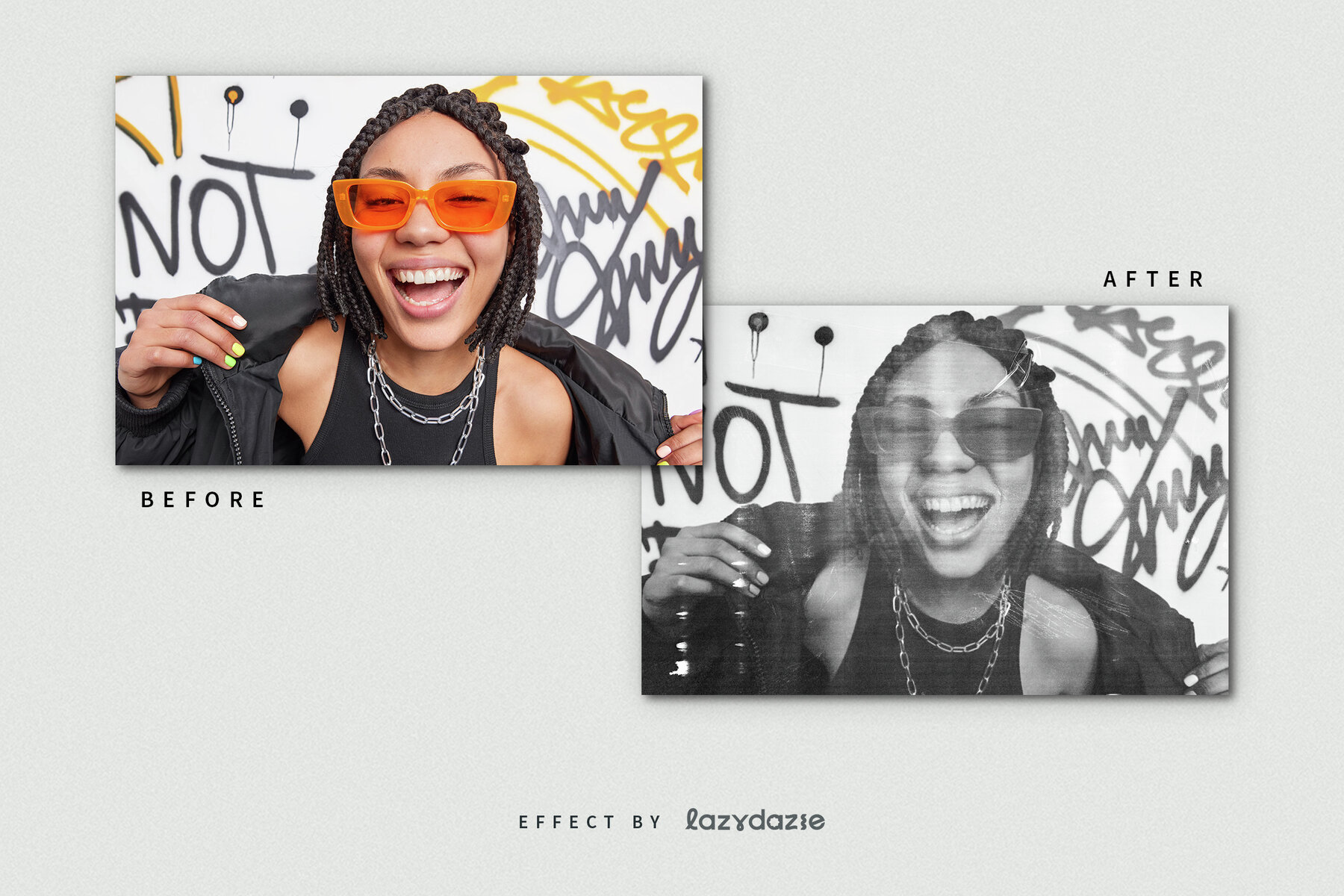 Grunge Paper Image Effect Mockup 8