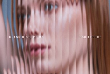 Reeded Glass Image Effect Mockup