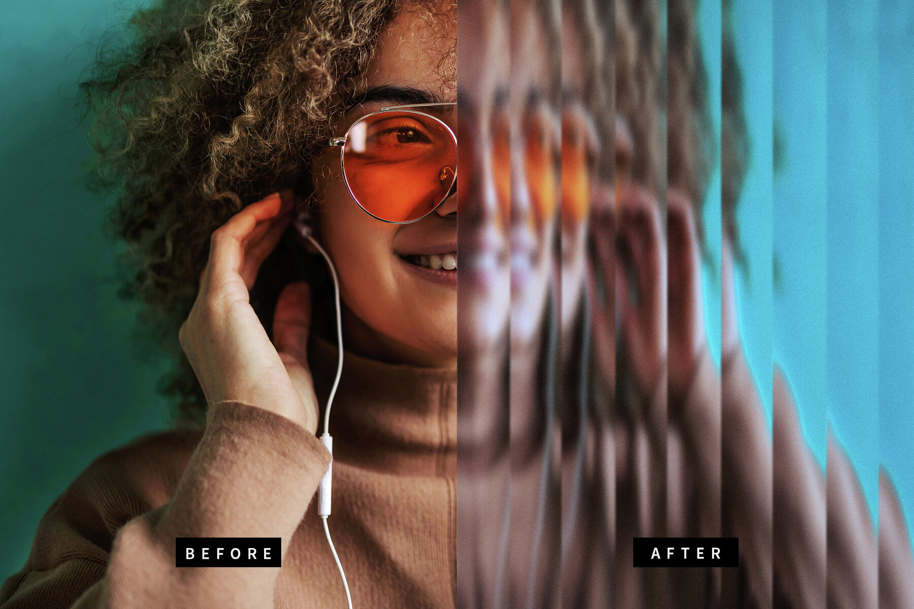 Reeded Glass Image Effect Mockup 7