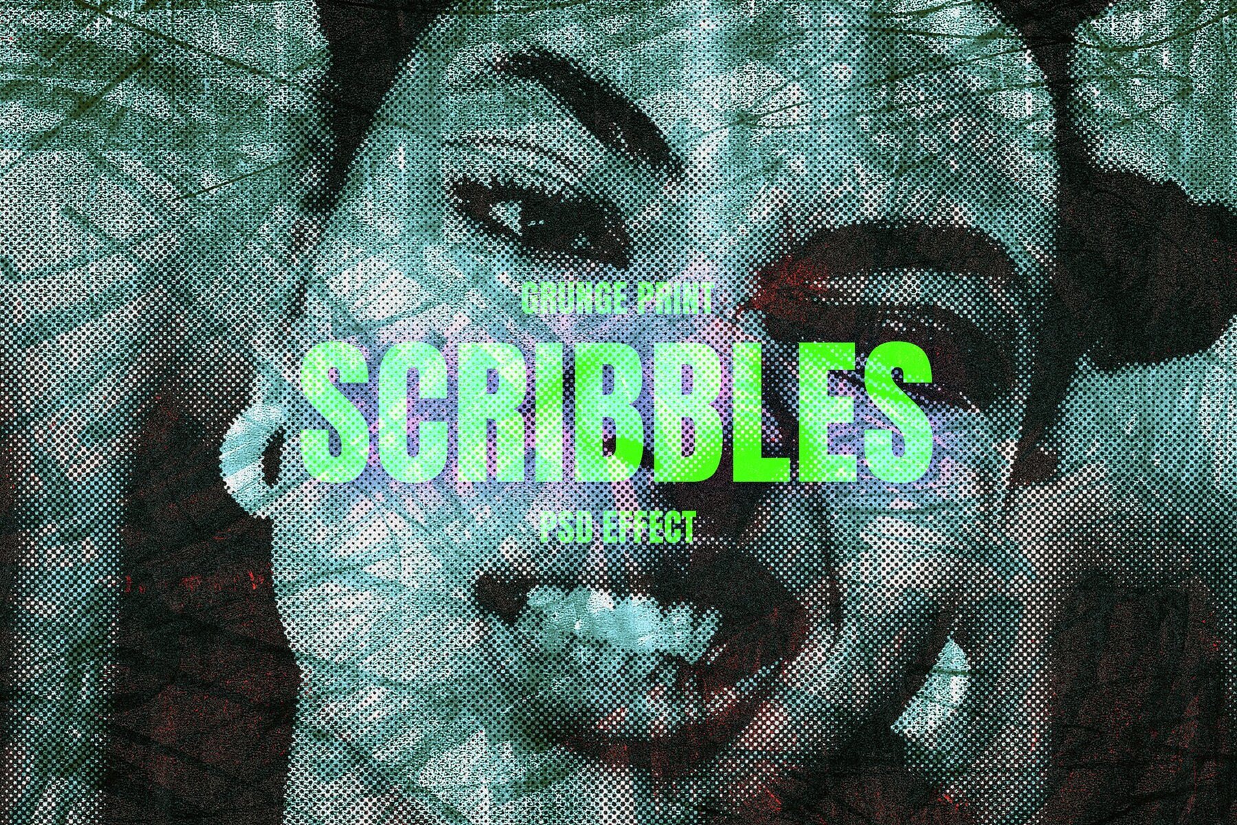 Messy Scribbles Image Effect Mockup 1