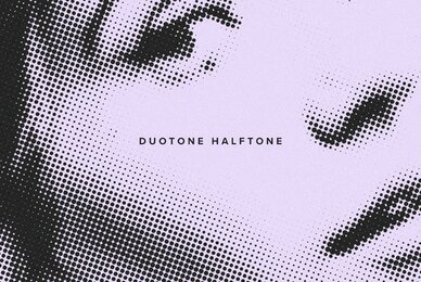 Duotone Halftone Image Effect Mockup