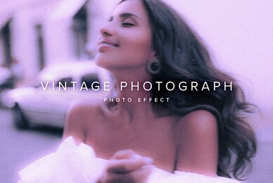 Vintage Photograph Image Effect Mockup