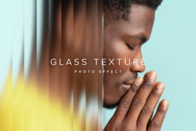 Reeded Glass Texture Image Effect Mockup