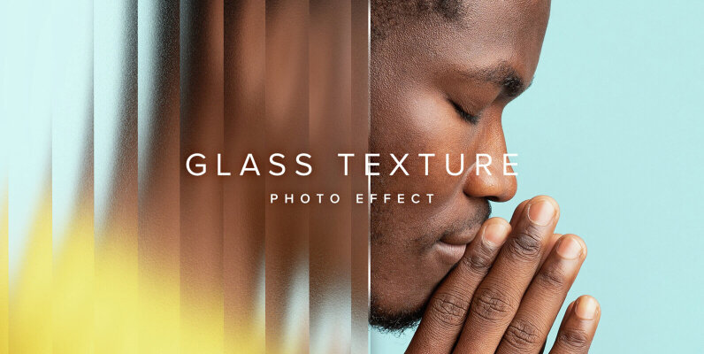 Reeded Glass Texture Image Effect Mockup