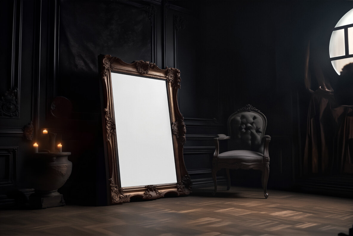 Dark Gothic Frame PSD Mockups Pack 10