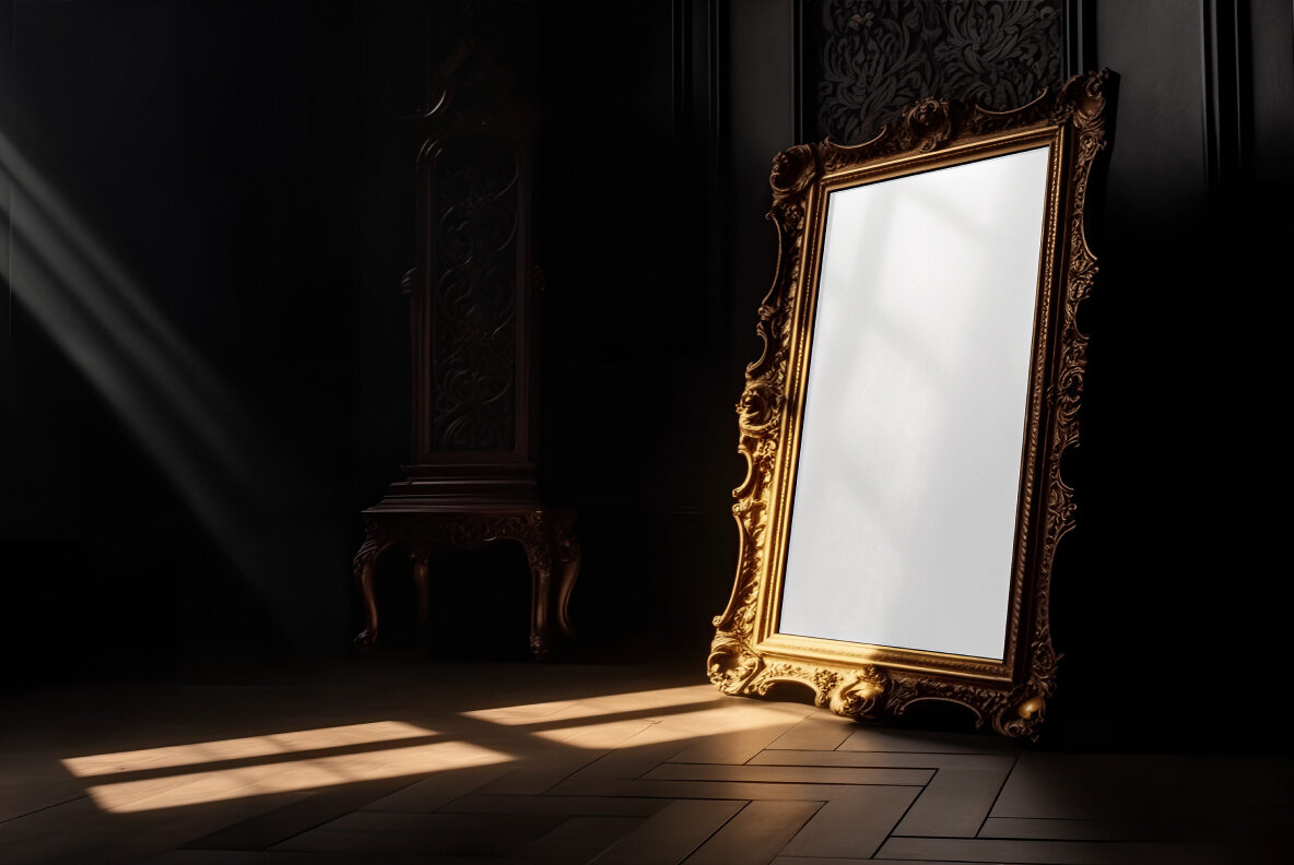 Dark Gothic Frame PSD Mockups Pack 16