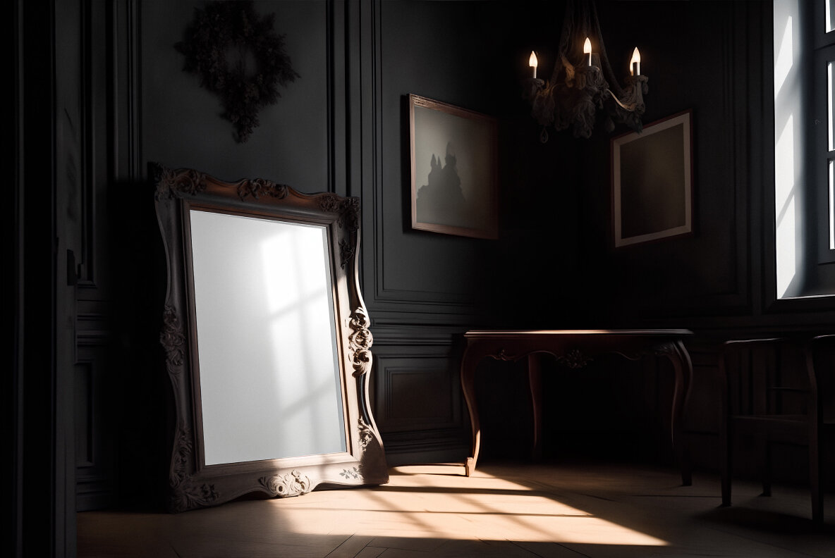 Dark Gothic Frame PSD Mockups Pack 17