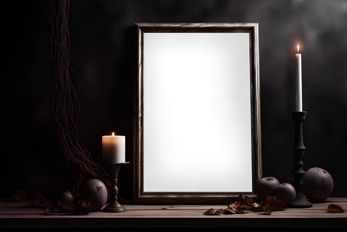 Dark Gothic Frame PSD Mockups Pack 18