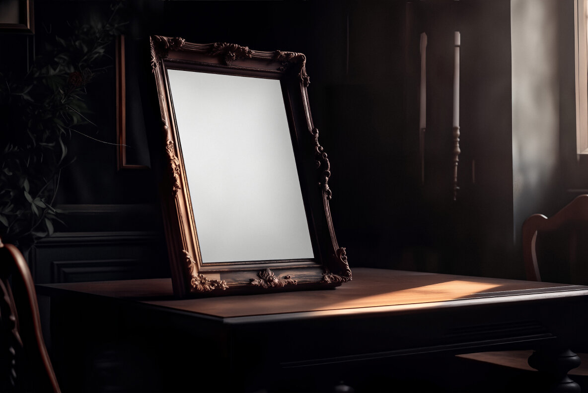 Dark Gothic Frame PSD Mockups Pack 20