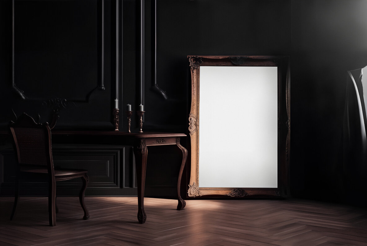 Dark Gothic Frame PSD Mockups Pack 21