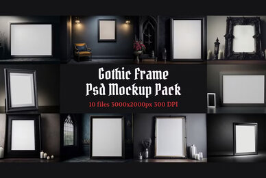 Gothic Frame Psd Mockup Pack