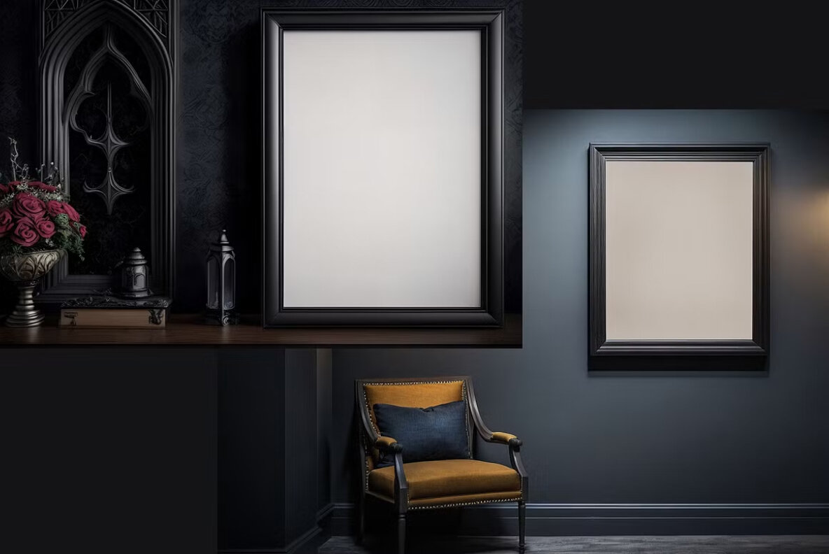 Gothic Frame Psd Mockup Pack 4