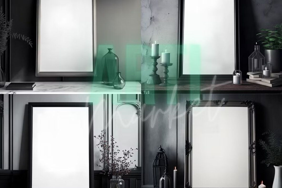 Gothic Frames PSD Mockup Pack 4