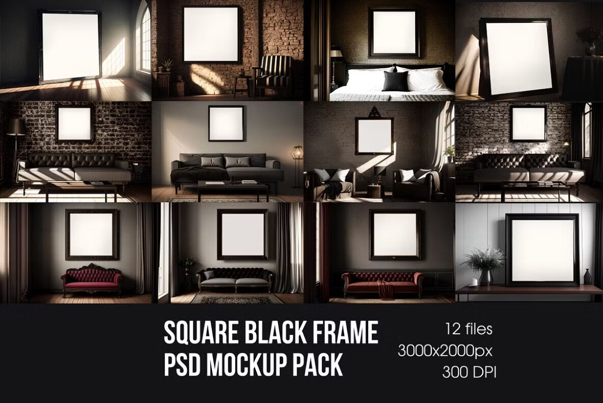 Frame Psd Mockup Pack 1