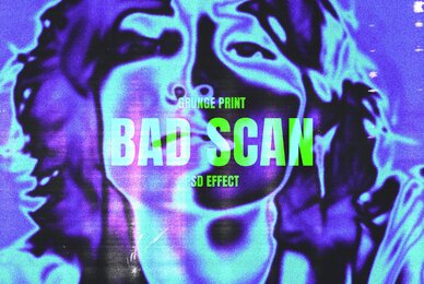 Grunge Photocopy Image Effect Mockup