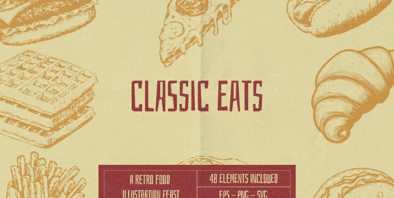 Classic Eats   Retro Illustrations