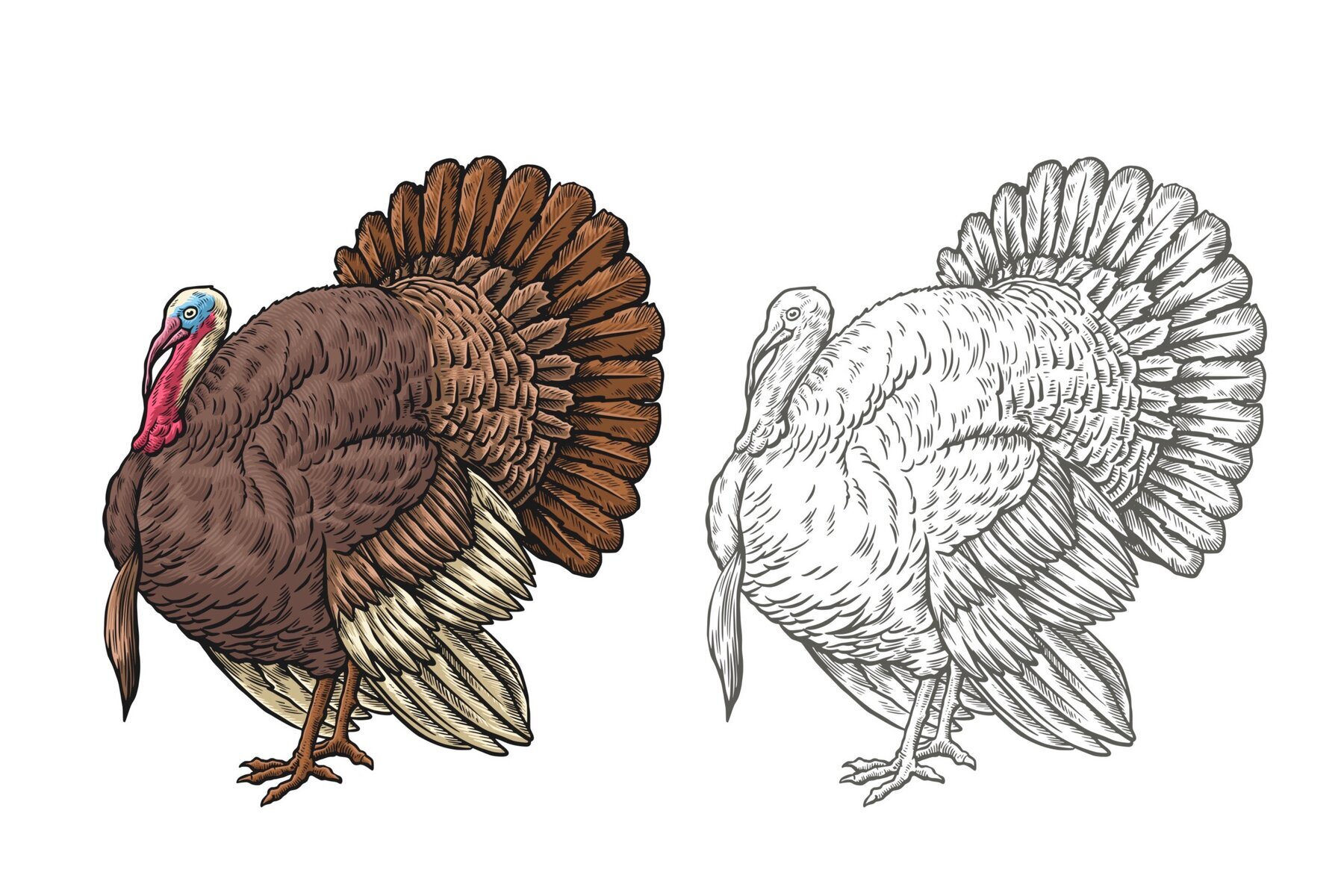 Vintage Turkey Vector Art 2