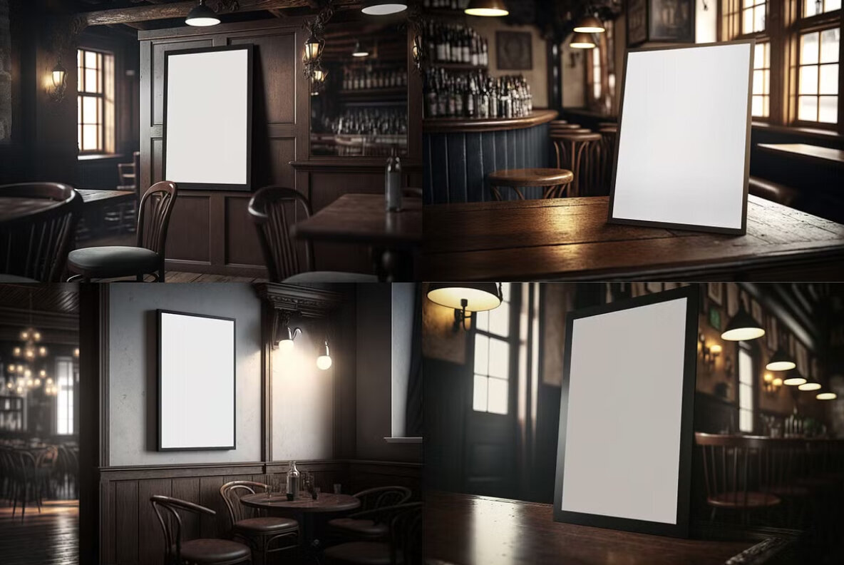 Pub Posters PSD Mockup Pack 3