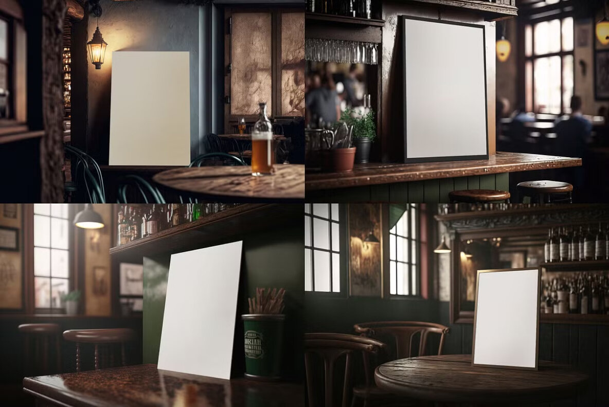 Pub Posters PSD Mockup Pack 5
