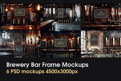 Brewery Frame Mockup Bar Frame PSD