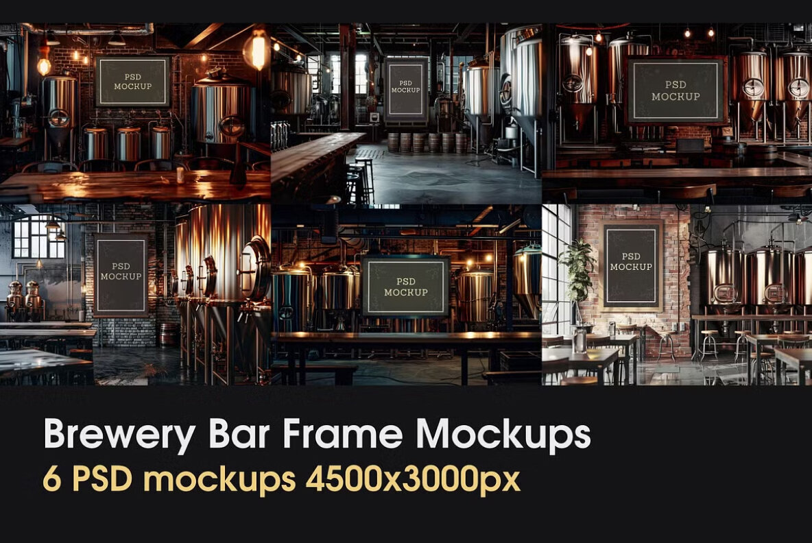 Brewery Frame Mockup Bar Frame PSD 1