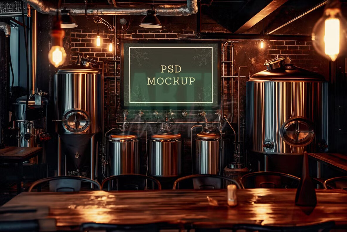 Brewery Frame Mockup Bar Frame PSD 3