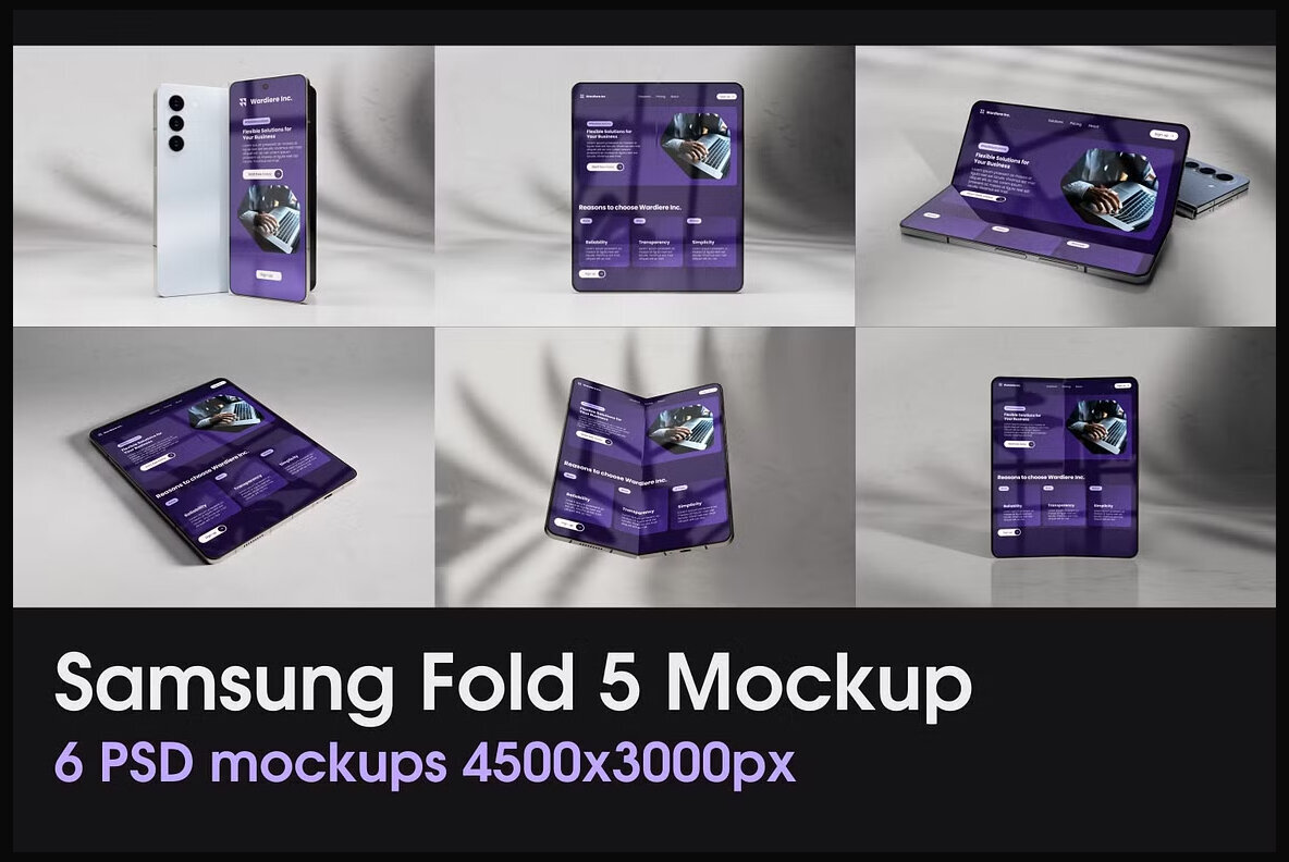 Samsung Fold 5 Mockup Phone PSD 1