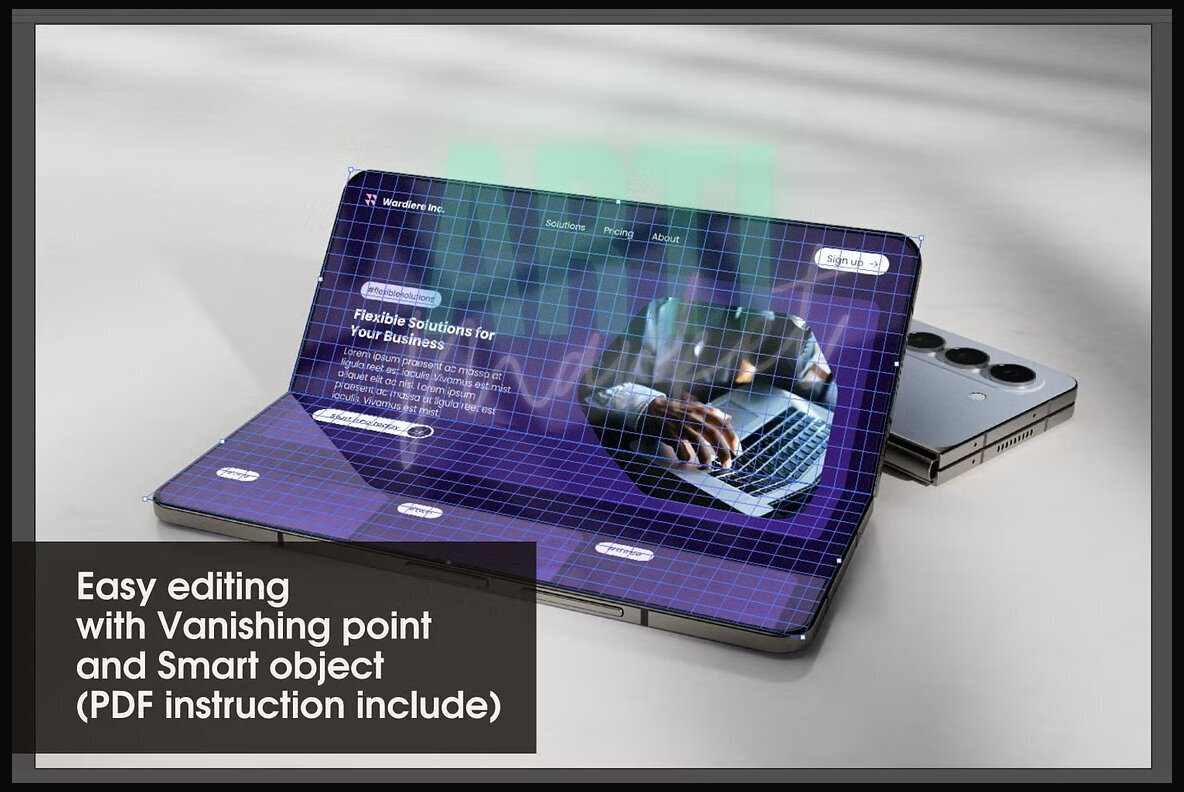 Samsung Fold 5 Mockup Phone PSD 2