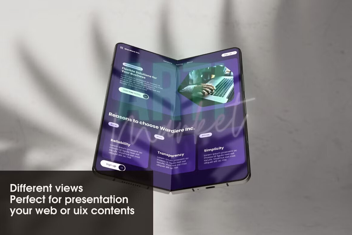 Samsung Fold 5 Mockup Phone PSD 3