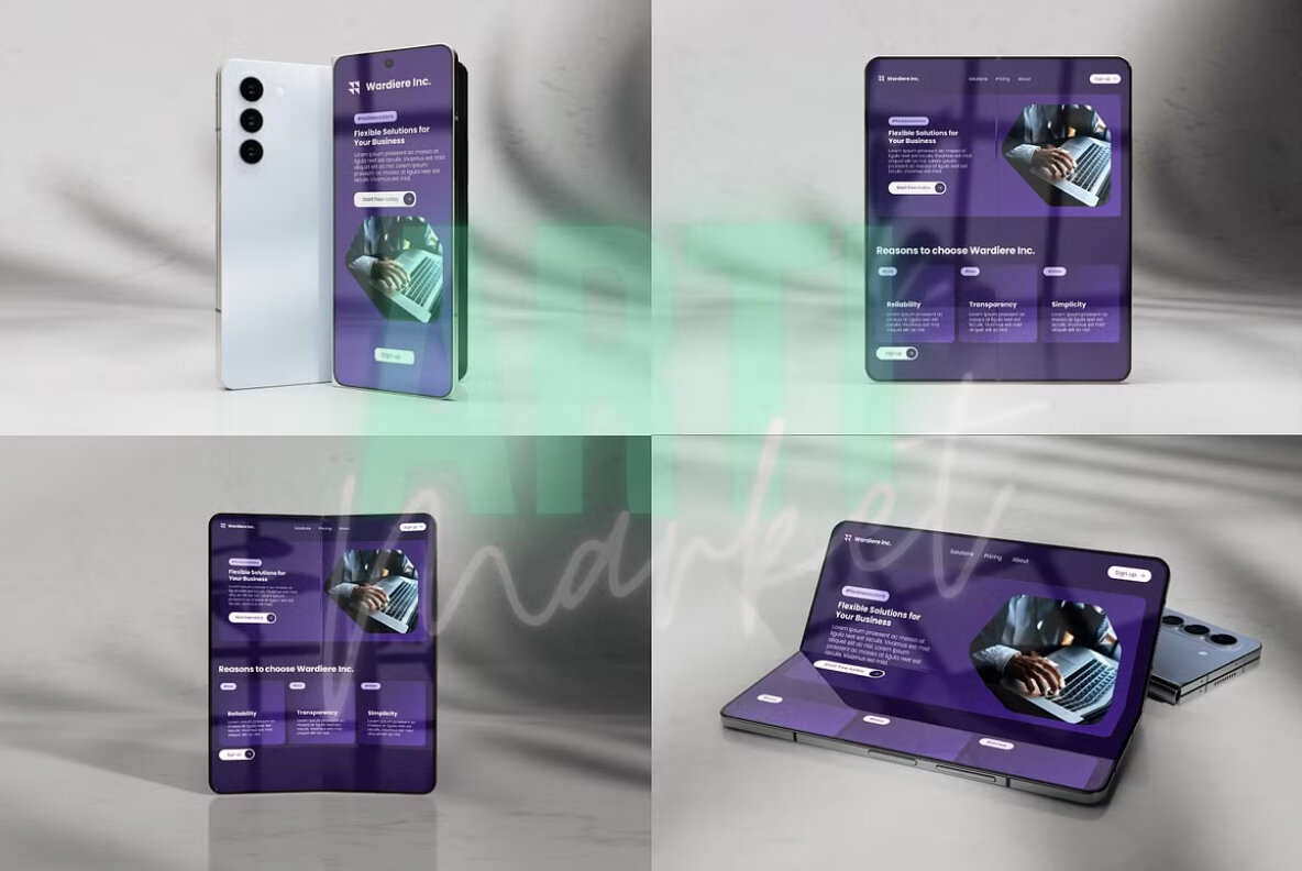 Samsung Fold 5 Mockup Phone PSD 4