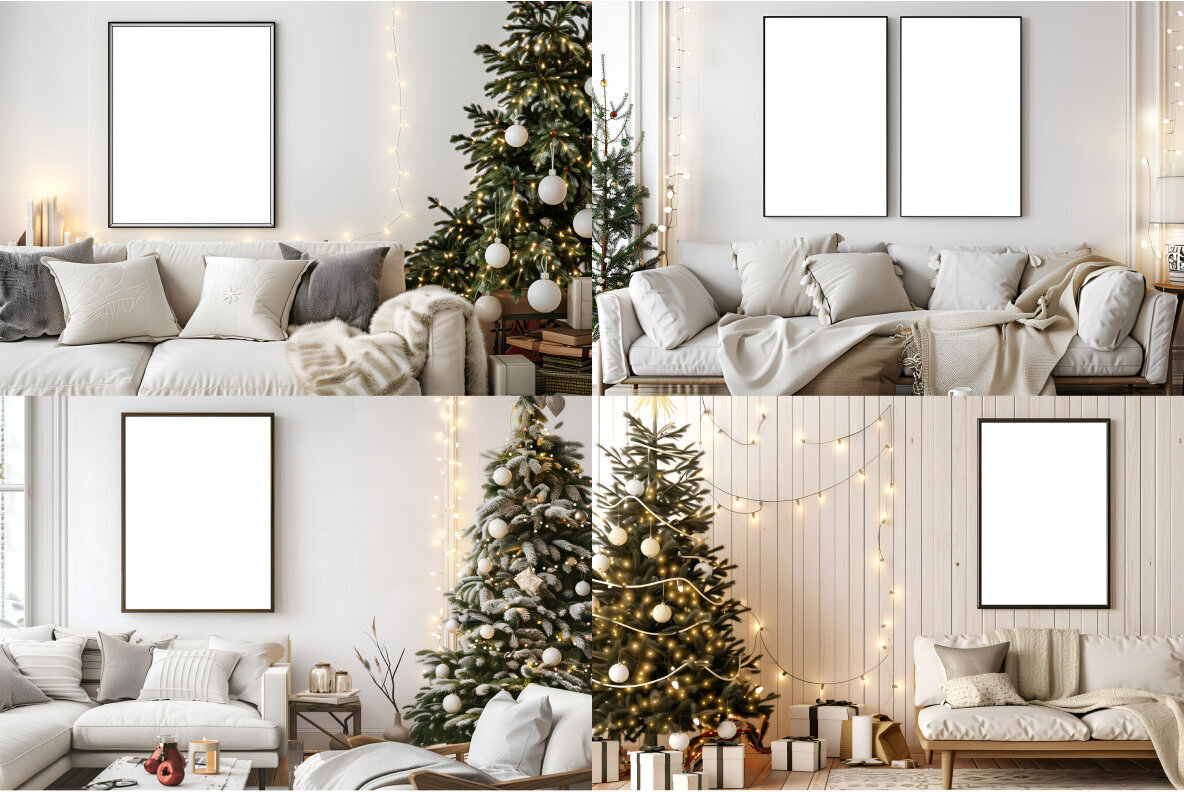 Christmas Frame PSD mockup pack 3