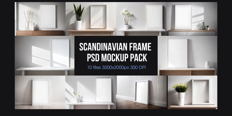 Scandinavian Frame Psd Mockup Pack