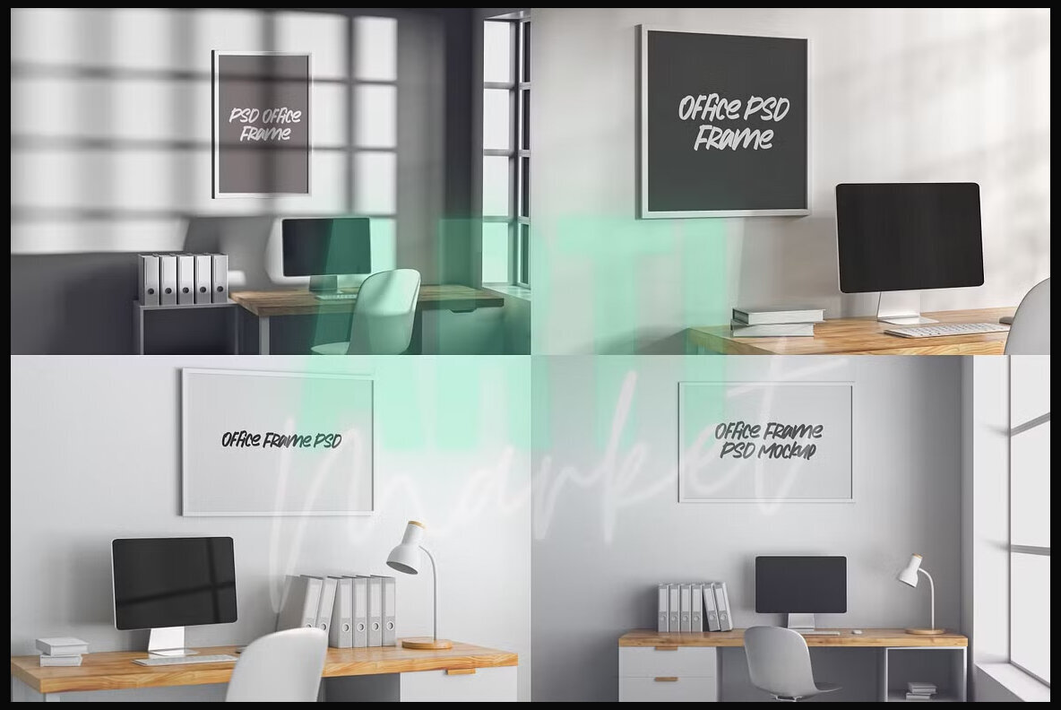 Office Frame PSD Mockup Pack 2