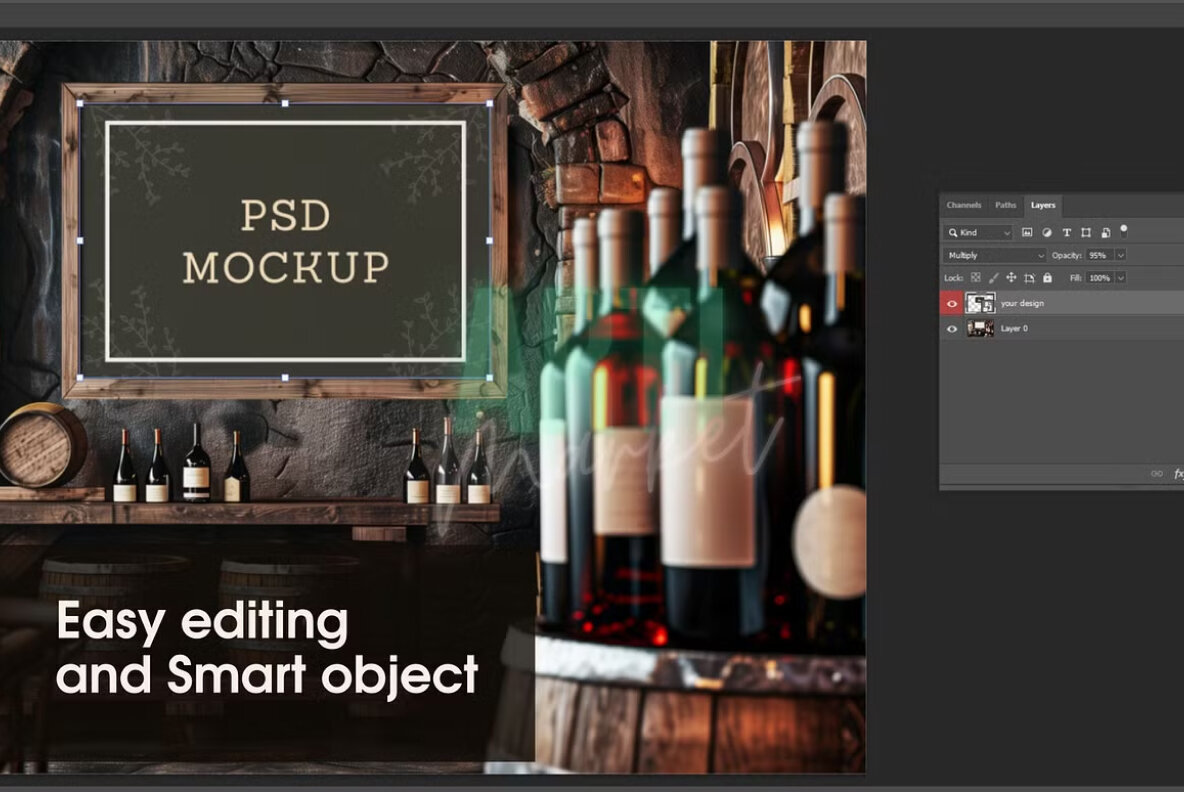 Wine Restaurant Interior Frame Mockups 2