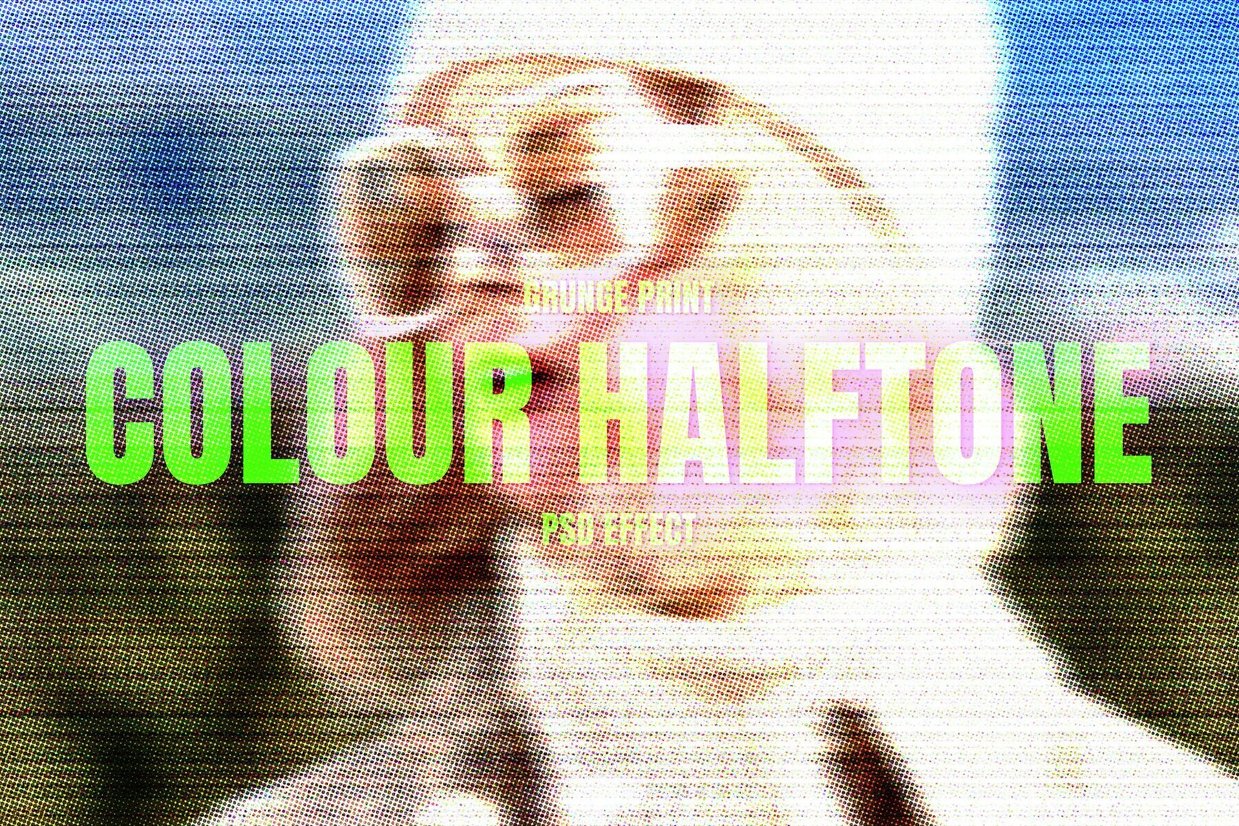Colour Halftone Image Effect Mockup 1