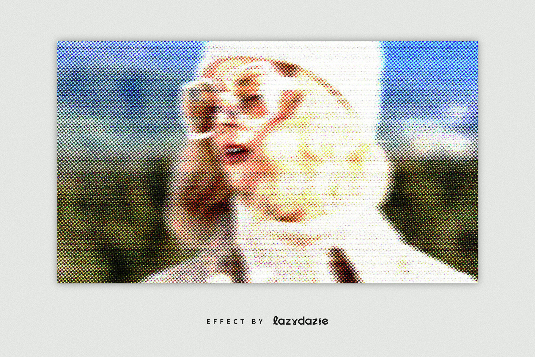 Colour Halftone Image Effect Mockup 2