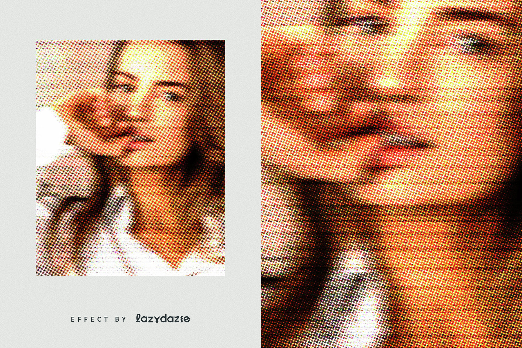 Colour Halftone Image Effect Mockup 6