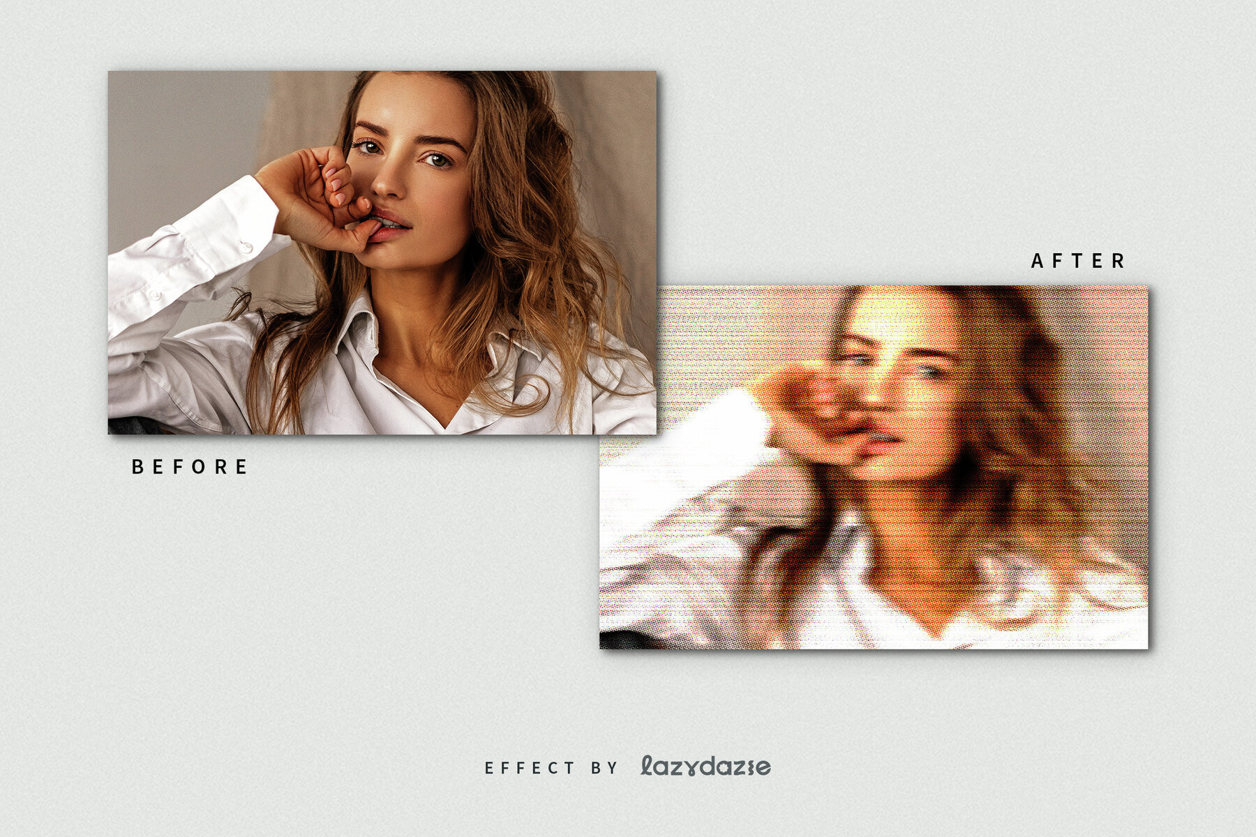 Colour Halftone Image Effect Mockup 8