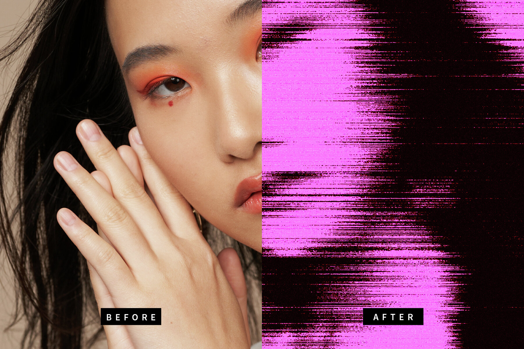 Distorted Grain Image Effect Mockup 7