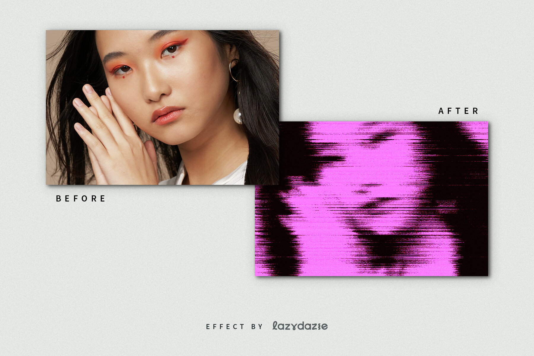 Distorted Grain Image Effect Mockup 8