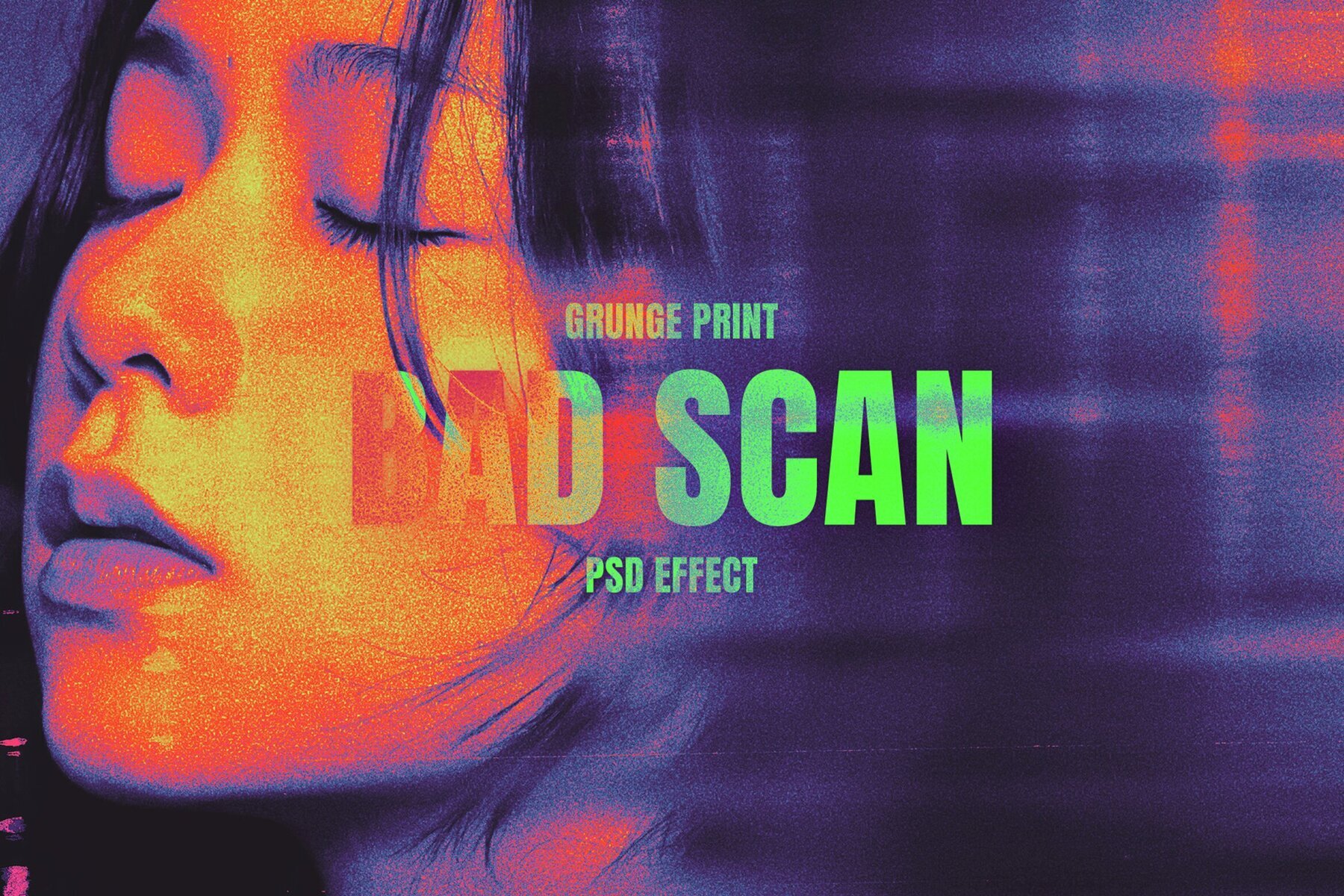 Grunge Blur Image Effect Mockup 1