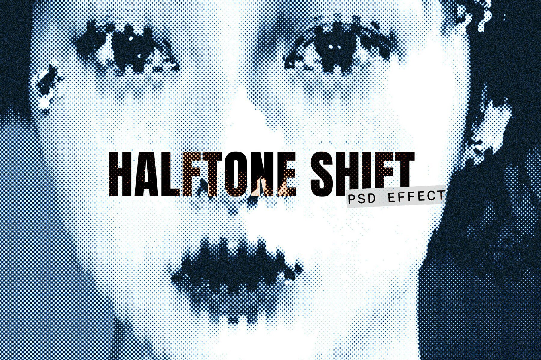 Halftone Shift Image Effect Mockup 1