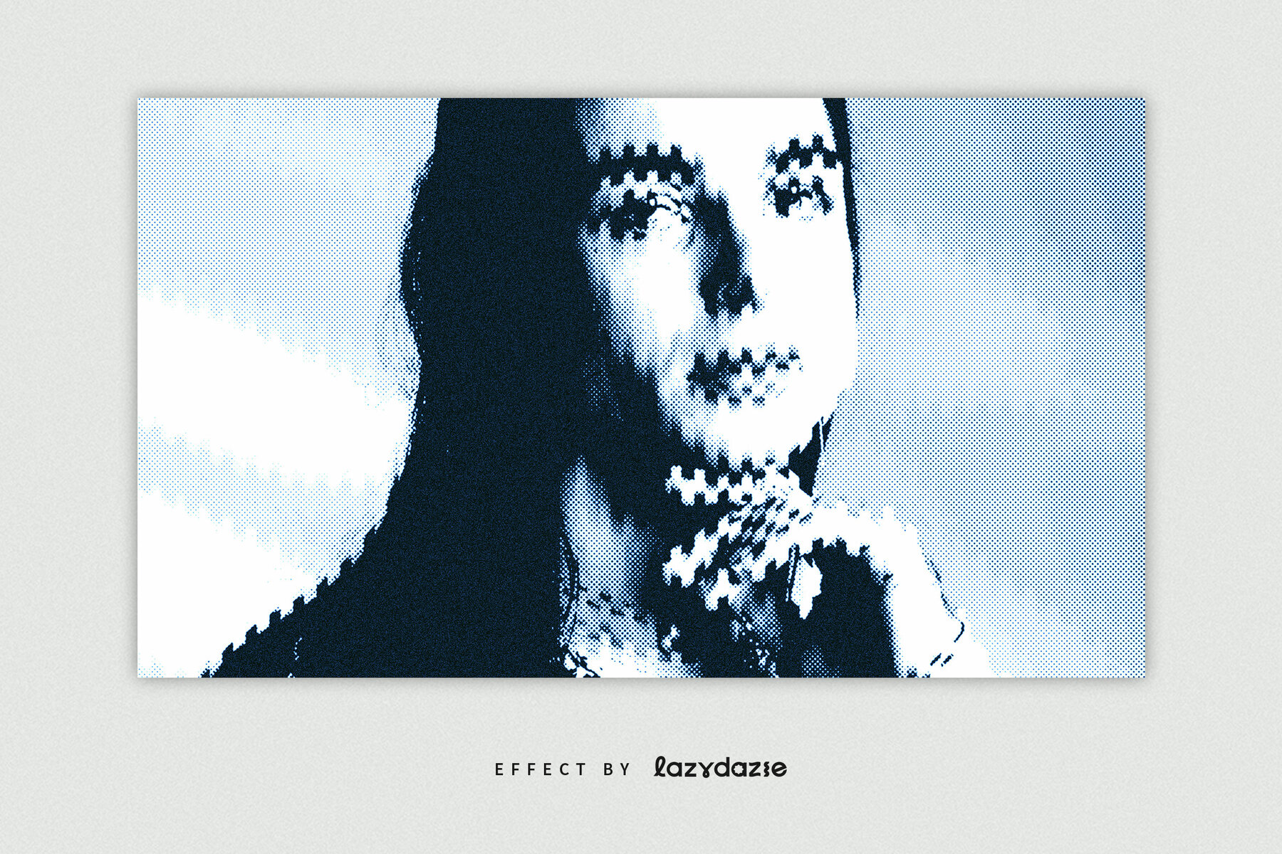 Halftone Shift Image Effect Mockup 5